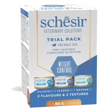 Schesir Weight Loss Probierpaket Diätfutter Katze, 3 × 80 g