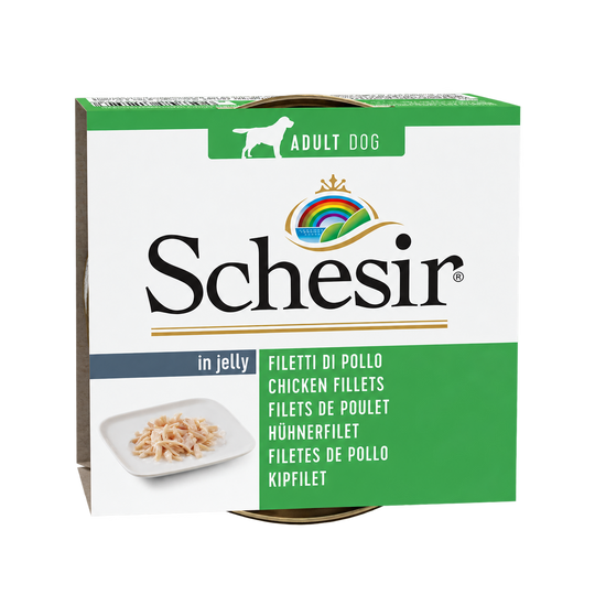 Schesir Hühnerfilets in Gelee für Hunde, Dose 150 g