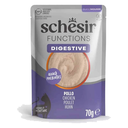 Schesir Functions Digestive Nassfutter Katze Mousse Huhn, 70 g