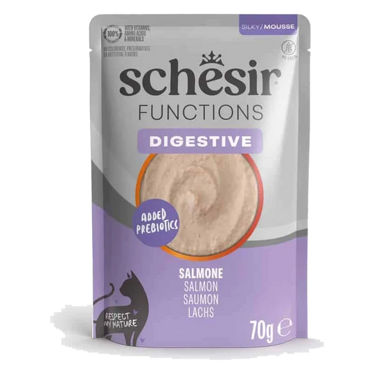 Schesir Functions Digestive Nassfutter Katze Mousse Lachs, 70 g