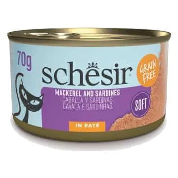 Schesir Grill Nassfutter Katze Pastete Makrele mit Sardinen, 70 g
