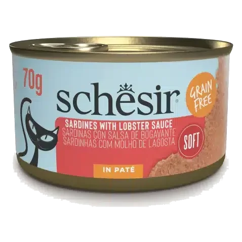 Schesir Grill Nassfutter Katze Pastete Sardinen Sardinen Hummersoße, 70 g