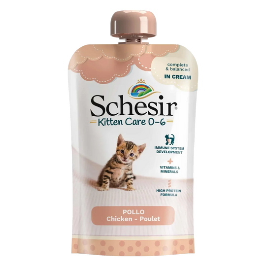 Schesir Kitten Creme Nassfutter Katze 0–6 Monate Huhn, 150 g