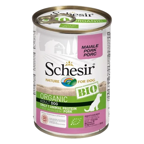 Schesir Bio Nassfutter Hund Schwein, Dose 400 g