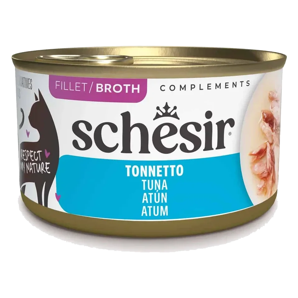 Schesir Nassfutter Katze Thunfisch in Brühe, Dose 70 g