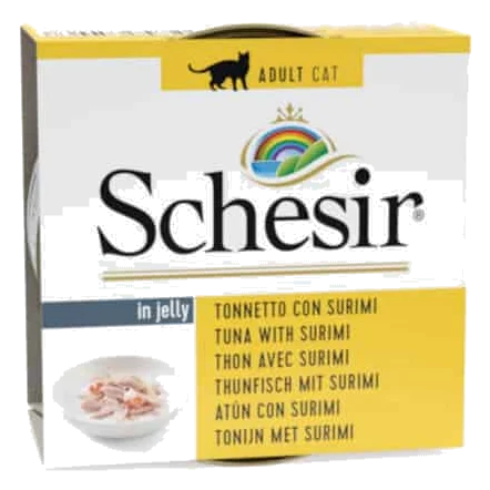 Schesir Nassfutter Katze Thunfisch mit Surimi, Dose 85 g