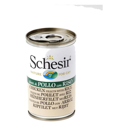 Schesir Nassfutter Katze Hühnerfilets mit Reis, Dose 140 g