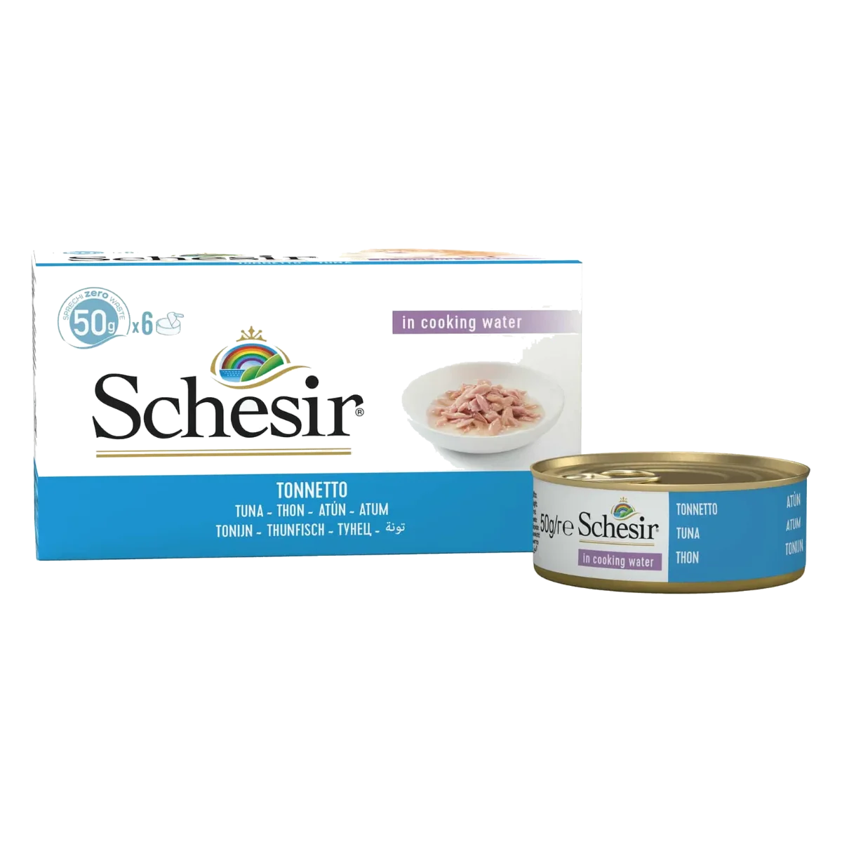 Schesir Nassfutter Katze Thunfisch natur, 6 × 50 g, Multipack