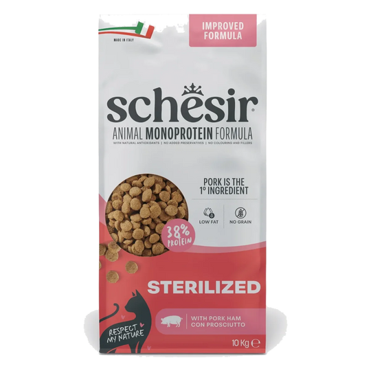 Schesir Animal Protein Sterilised Trockenfutter Katze Schinken, 10 kg