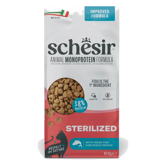 Schesir Animal Protein Sterilised Trockenfutter Katze Fisch, 10 kg