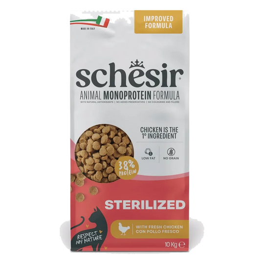 Schesir Animal Protein Sterilised Trockenfutter Katze Huhn, 10 kg