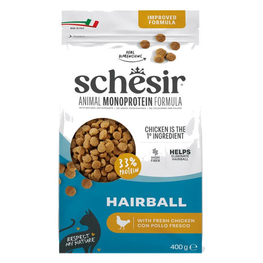 Schesir Animal Protein Hairball Trockenfutter Katze, 400 g