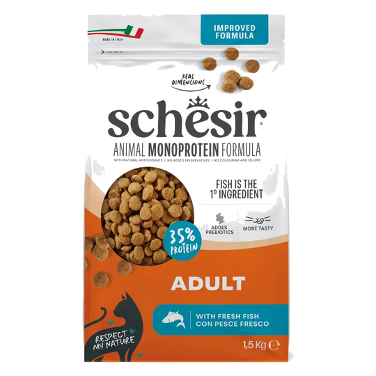 Schesir Animal Protein Maintenance Trockenfutter Katze Fisch, 1,5 kg