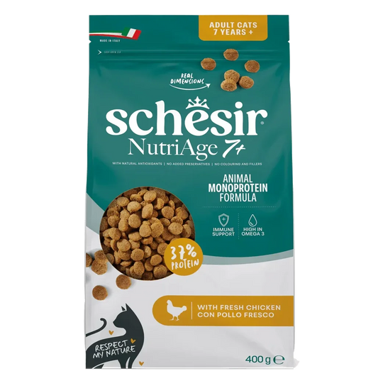 Schesir Animal Protein Nutriage 7+ Trockenfutter Katze, 400 g