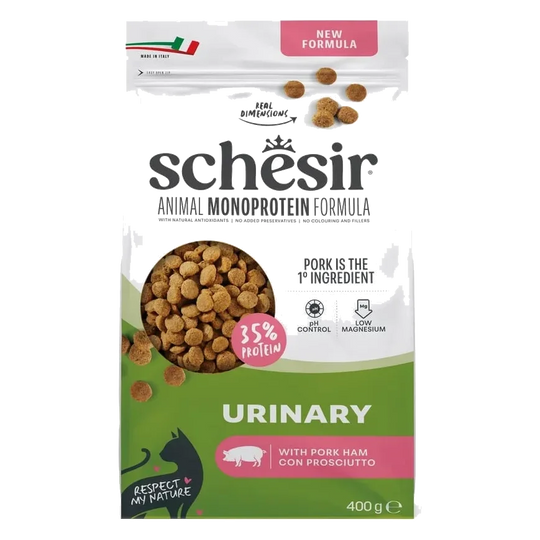 Schesir Animal Protein Urinary Trockenfutter Katze Schinken, 400 g