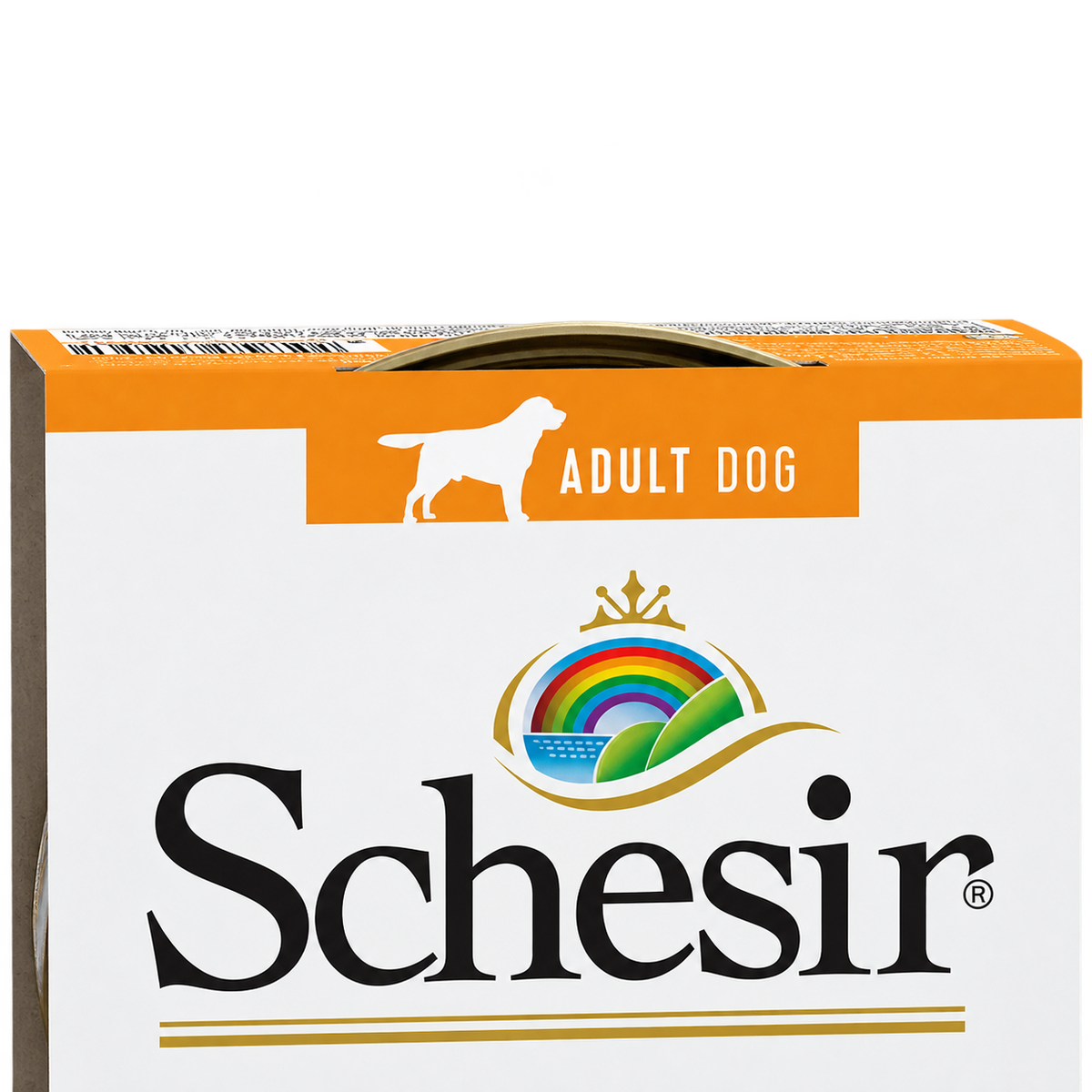 Oberseite der Schesir-Packung Huhn und Aloe mit Hinweis Adult Dog