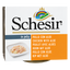 Detail des Etiketts Huhn und Aloe auf der Schesir-Packung für Hunde