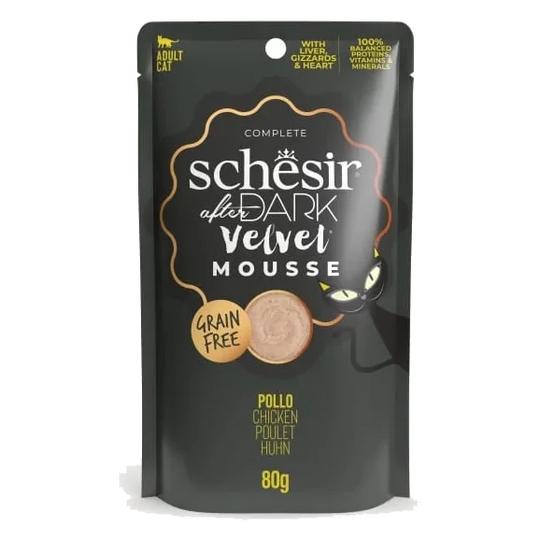 Schesir After Dark Velvet Nassfutter Katze Huhn, Beutel 80 g