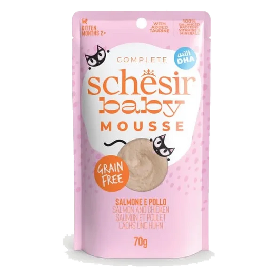 Schesir Baby Nassfutter Katze Mousse Lachs mit Huhn