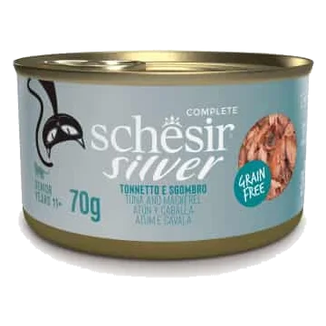 Schesir Silver Nassfutter Katze Thunfisch und Makrele, 70 g