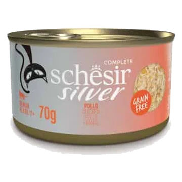 Schesir Silver Nassfutter Katze Hühnerfilets, 70 g