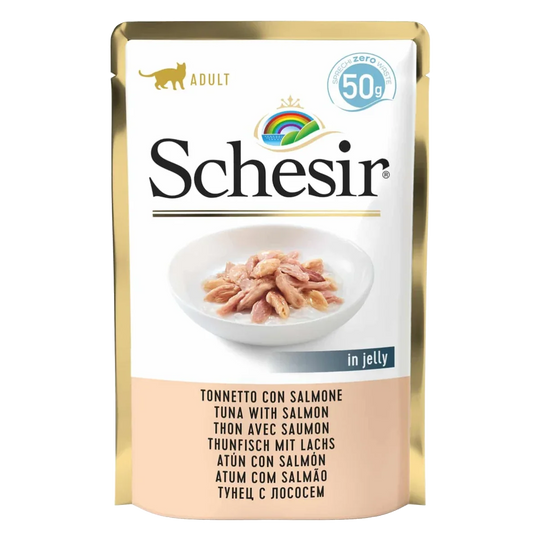 Schesir Nassfutter Katze Thunfisch mit Lachs, Beutel 50 g