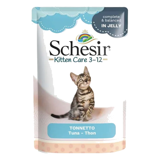 Schesir Nassfutter Kitten Thunfisch, Beutel 85 g