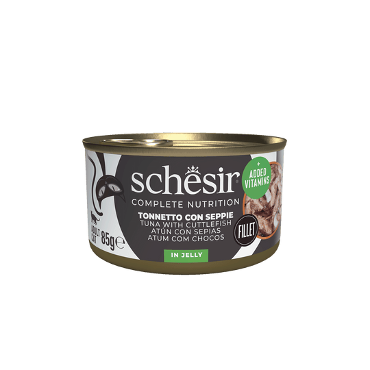 Schesir Nassfutter Katze Thunfisch mit Tintenfisch, Dose 85 g
