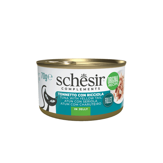 Schesir Nassfutter Katze Thunfisch mit Bernsteinmakrele, Dose 70 g