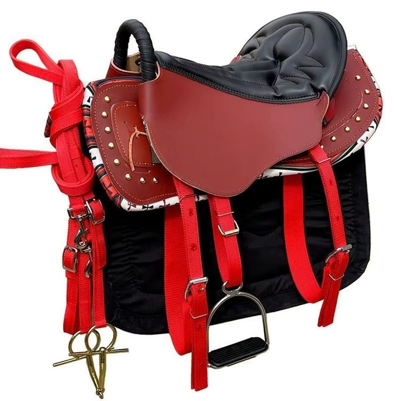 Komplettes Ledersattel-Set mit Zubehör, 8-teilig – Ansicht 2