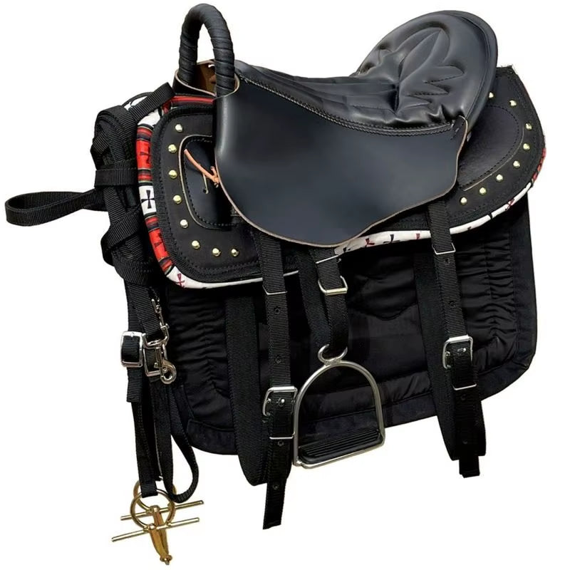 Komplettes Ledersattel-Set mit Zubehör, 8-teilig