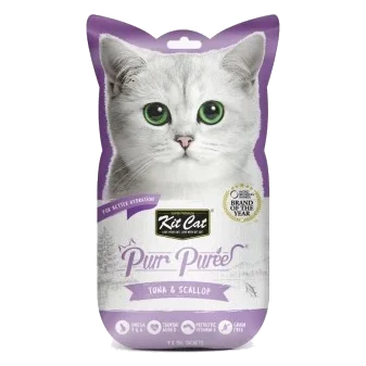 Cremiger Katzensnack Kit Cat PurrPuree Thunfisch und Jakobsmuscheln 60 g