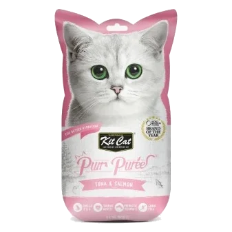 Cremiger Katzensnack Kit Cat PurrPuree Thunfisch und Lachs 60 g
