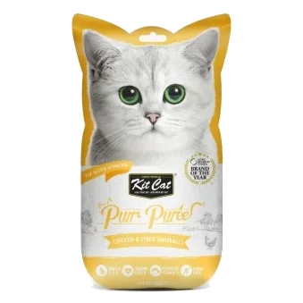 Cremiger Katzensnack Kit Cat PurrPuree Huhn und Ballaststoffe 60 g
