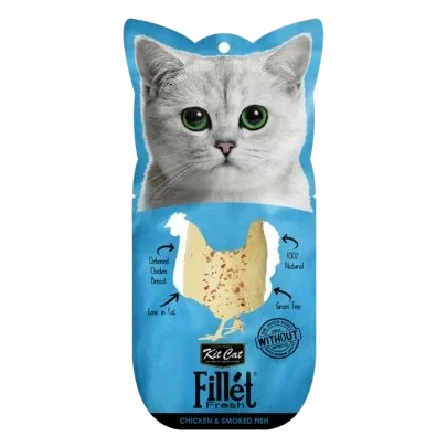 Kit Cat FilletFresh Katzensnack, Hähnchen und Räucherfisch 30 g