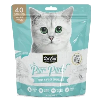 Katzensnack Kit Cat PurrPuree Thunfisch und Ballaststoffe 40 x 15 g
