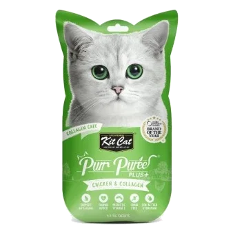 Katzensnacks Kit Cat PurrPuree Plus Huhn mit Kollagen 60 g