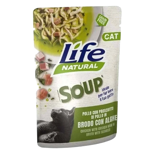 Life Cat Suppe Huhn mit Schinken und Algen für Katzen, 60 g