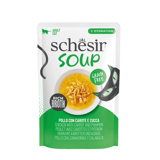 Schesir Suppe für Katzen Huhn mit Karotte und Kürbis 40 g