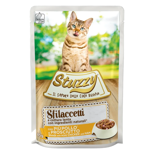 Stuzzy Cat Speciality Nassfutter Katze Huhn und Schinken, Beutel 85 g