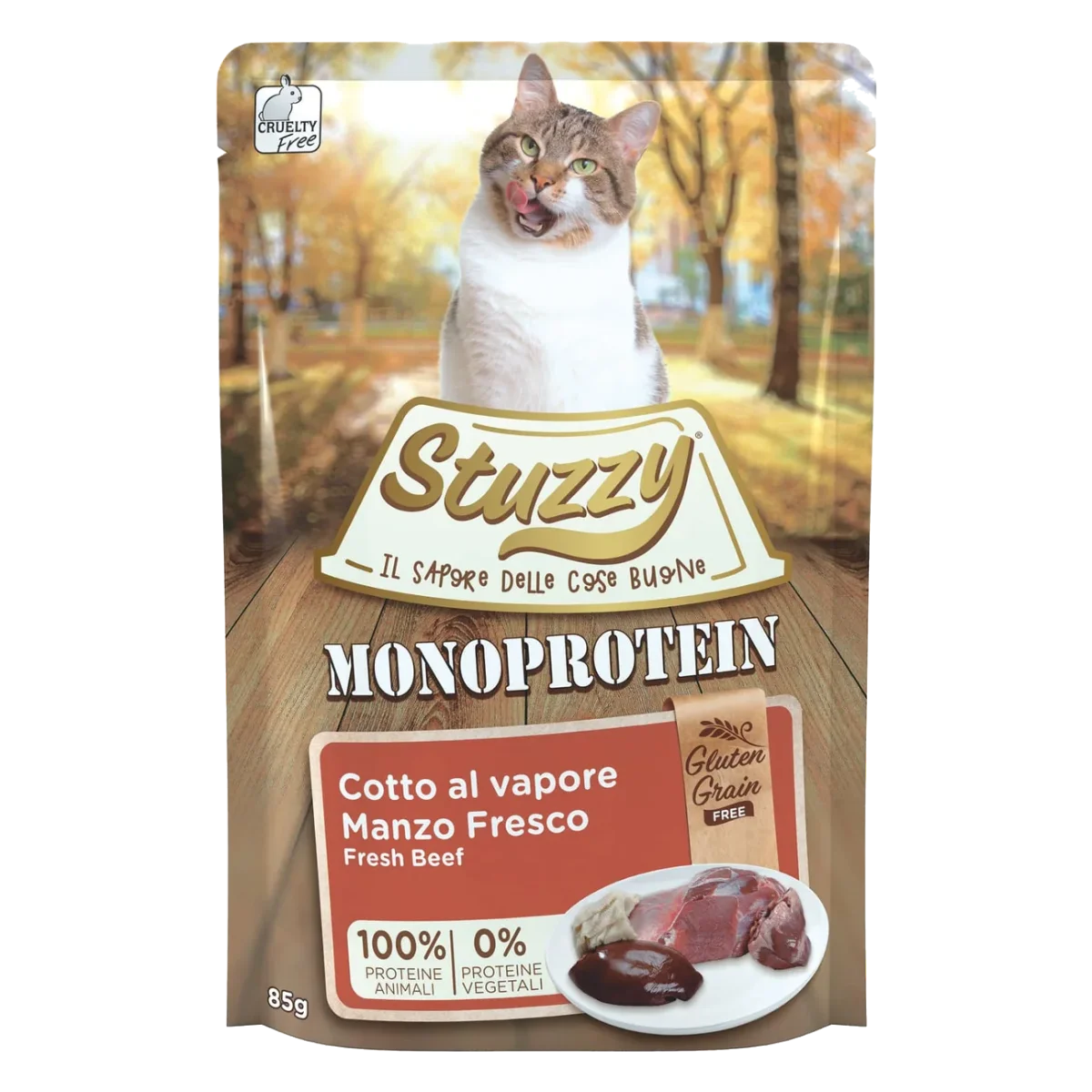 Stuzzy Grain Free Monoprotein Nassfutter Katze frisches Rind, 85 g