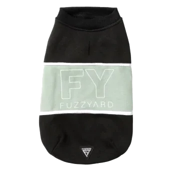 Hunde-Sweatshirt FuzzYard Track in Schwarz und Salbei