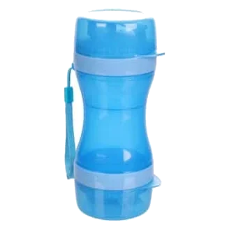 Bassie 2-in-1 Reisebecher in Blau für Wasser und Futter