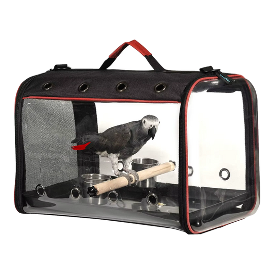 Faltbare Transportbox für Vögel und Papageien mit Sitzstange 46 x 30 cm