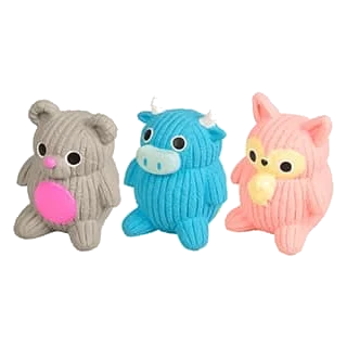 Latex-Kuh, -Fuchs und -Bär für Hunde, 10 cm