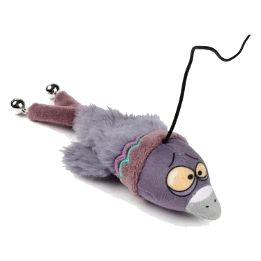 Katzenangel mit Plüschtier FuzzYard Yeetz Peace Out Pigeon